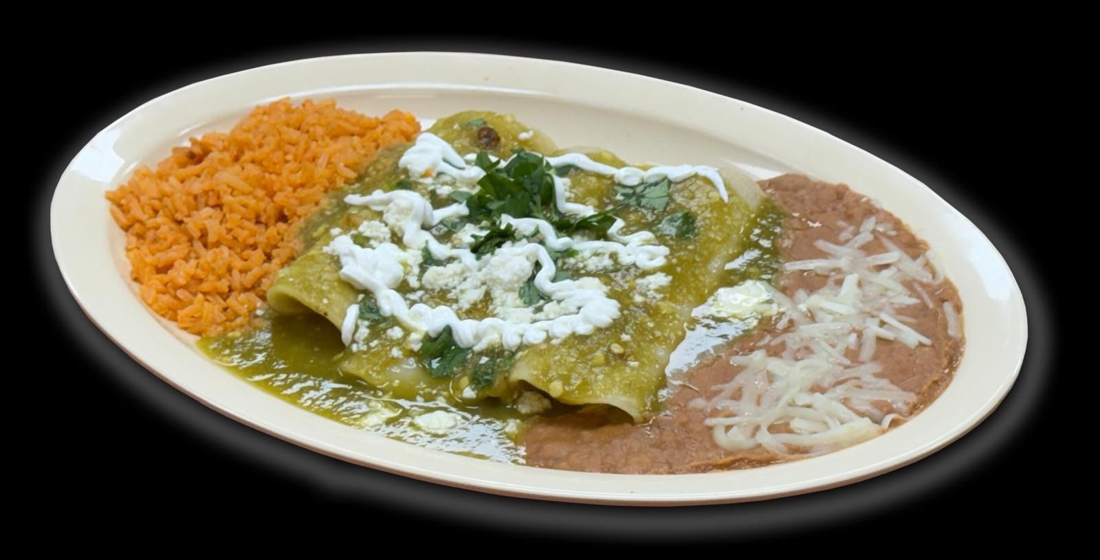 Enchiladas con verde 